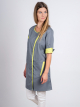 Blouse 3/4 encolure hexagonale LYANA
