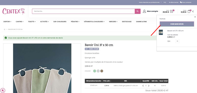 Centex offerte bekijken