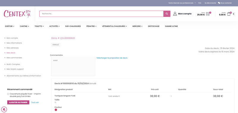 Centex offerte bekijken