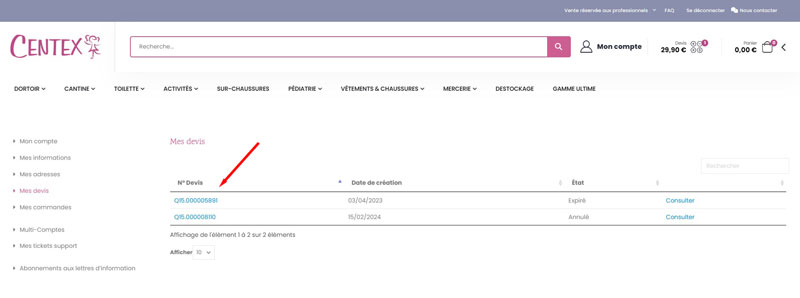 Centex offerte bekijken